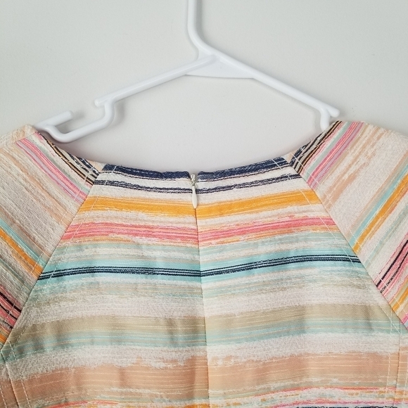 Trina Turk Multi-colored Angela Sandscape Jacquard Short Sleeve Shift Dress 8 - Picture 4 of 16